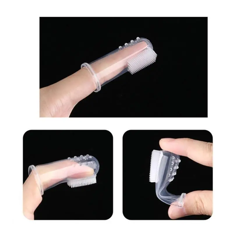 حزمة U13F من 10 فرش من السيليكون الصافية فرش تدريب الأطفال فرشا سلامة السيليكون فرشاة إصبع لنظافة الأسنان الرضع #5