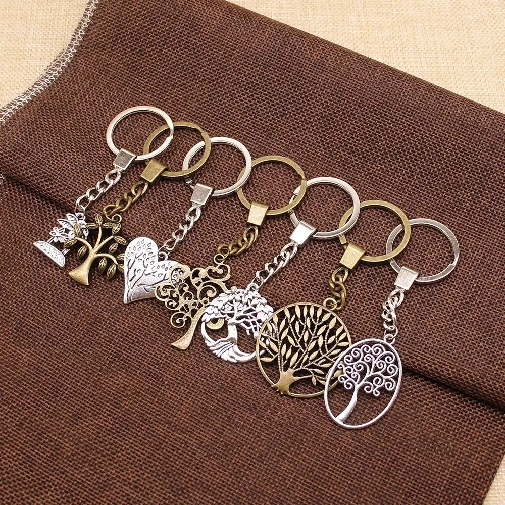 Tree Of Life Keychain Tree Life Pendant Key Chain Women Key Rings Men\'s Chain Car Keychain For Keys Supplies For Jewelry