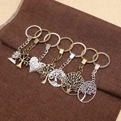 Tree Of Life Keychain Tree Life Pendant Key Chain Women Key Rings Men's Chain Car Keychain For Keys Supplies For Jewelry