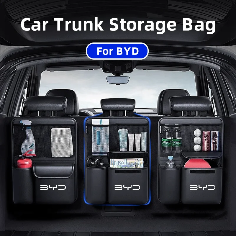 Car Trunk Storage Bag for BYD Seal Atto3 S2 S6 S7 Tang X Dream Tools Organizer Multifunctional Back Seat Hanging Organizer Suv