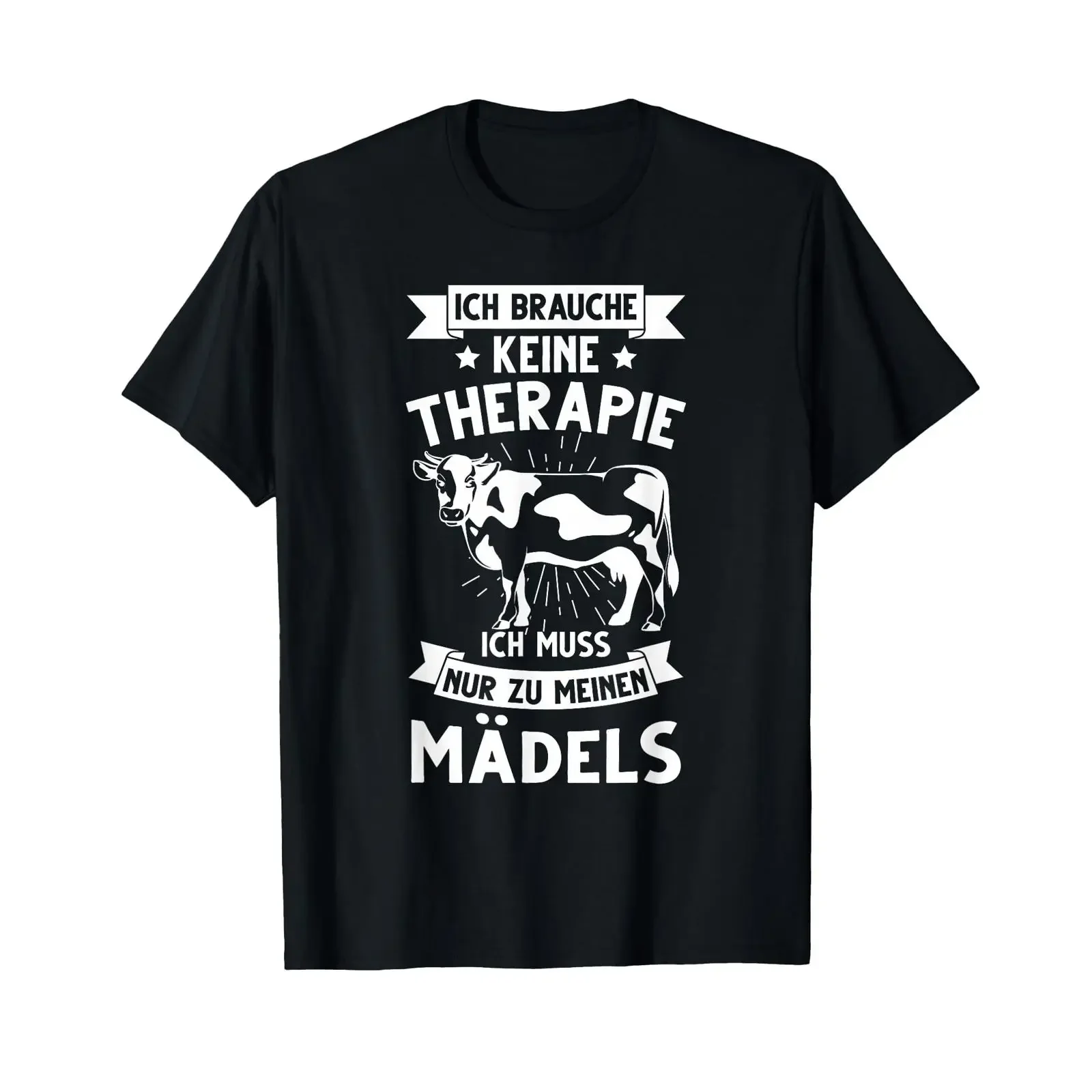 T Shirt with German Text Bauern Kuh Landwirt Ich Muss Nur zu Meinen Kühen Language vintage Washed Top For Everyday Wear Unisex