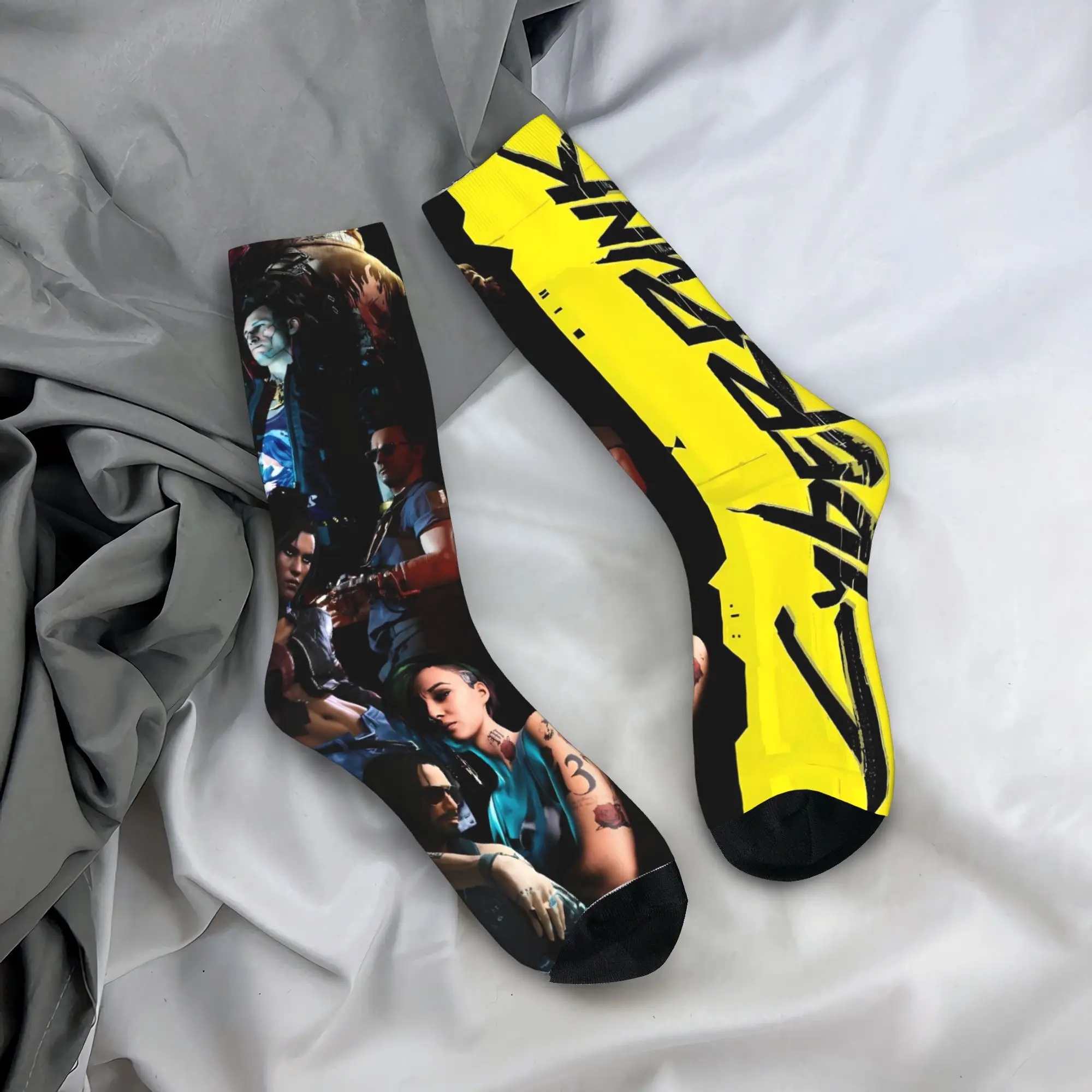 

Мужские носки унисекс C-Cybers punks 2037, игровые чулки, противоскользящие дышащие носки, осенние современные спортивные носки для бега на заказ