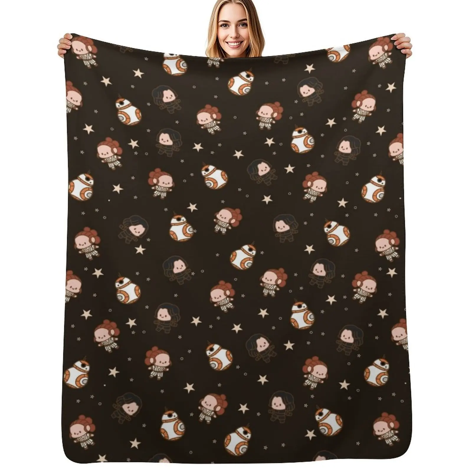 

Reylo Adventure - Dark Brown Throw Blanket blankets ands Single Soft Retros Blankets