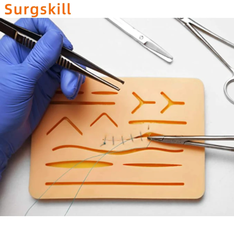 Surgical Suture Practice Kit For Medical Training, Suturing Pad With Tool Set