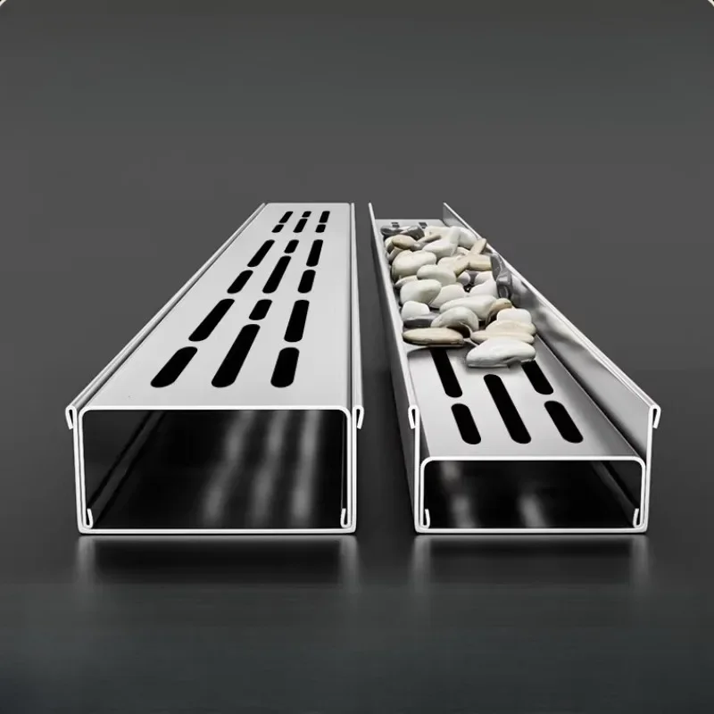 Modern Design Stainless Steel Drainage Channel U Shaped Trough Cover Balcony Terrace Courtyard Trench Home Hard Improvement FYDD