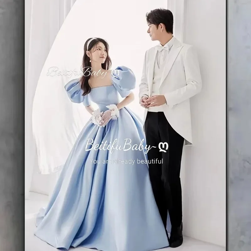 Abiti da sera macchiati stile principessa per le donne 2025 Sweet Bubble Gonna a maniche corte Banchetto Ball Abiti da cerimonia da donna