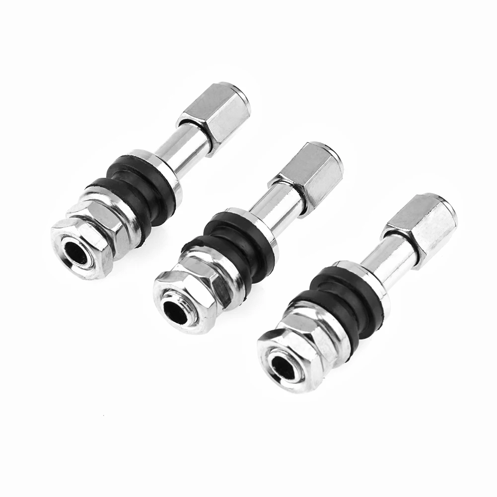 10 قطع من صمام إطارات العجلات بدون أنابيب مع أغطية غبار