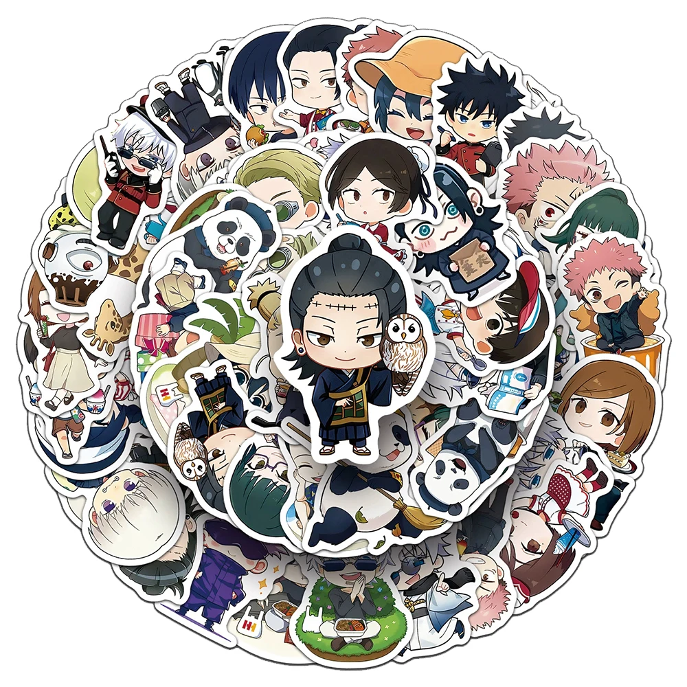 

10/30/50pcs Cute Anime Jujutsu Kaisen Stickers Kawaii Cartoon Character Sticker Suitcase Notebook Phone Case Gojo Satoru Decals