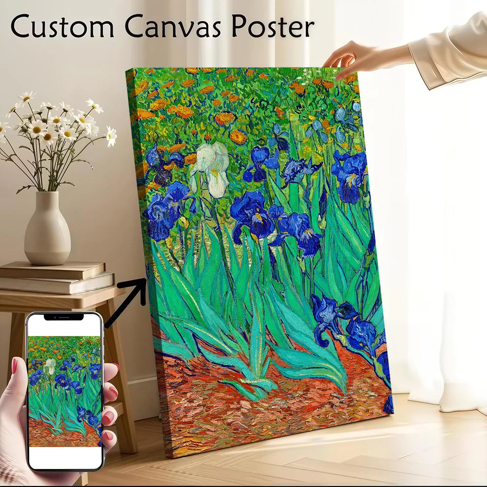 Vincent Van Gogh Irises Canvas Print Perfect Gift for Fans Lovers Personalized Wall Art Poster for Modern Home Decorations Mural