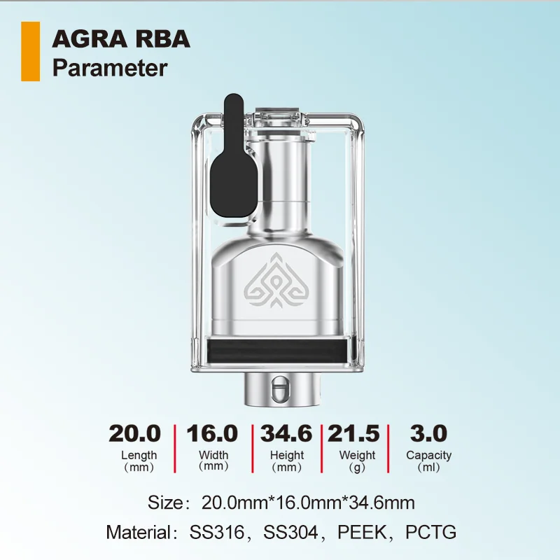 Authentic Ambition mods AGRA RBA 316ss tank for Dotaio/ sxk Billet box aio mod Decorative Spare Parts