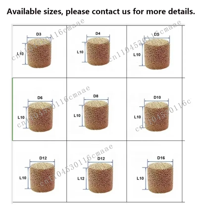 Hollow Mold Accessories Brass Exhaust Plugs Gas Vent Valves for Discharge Gas Sizes D3 to D16MM