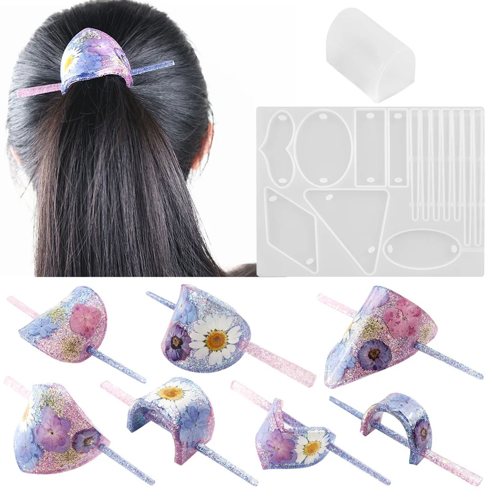 

1 set Hairpin Mold Deep Clip Silicone Molds Casting Resin Epoxy Jewelry Accessories Simple Shaped DIY Hairpin Molds Reusable