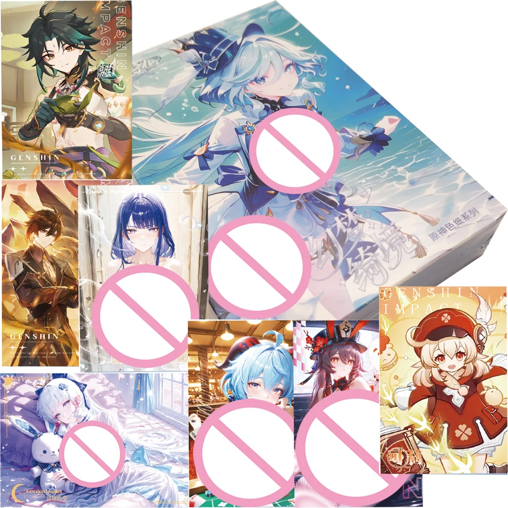 Popular Role-playing Exploration World Game Genshin Impact Color Paper Card Cartoon Protagonist Practical Exquisite Cards Gifts