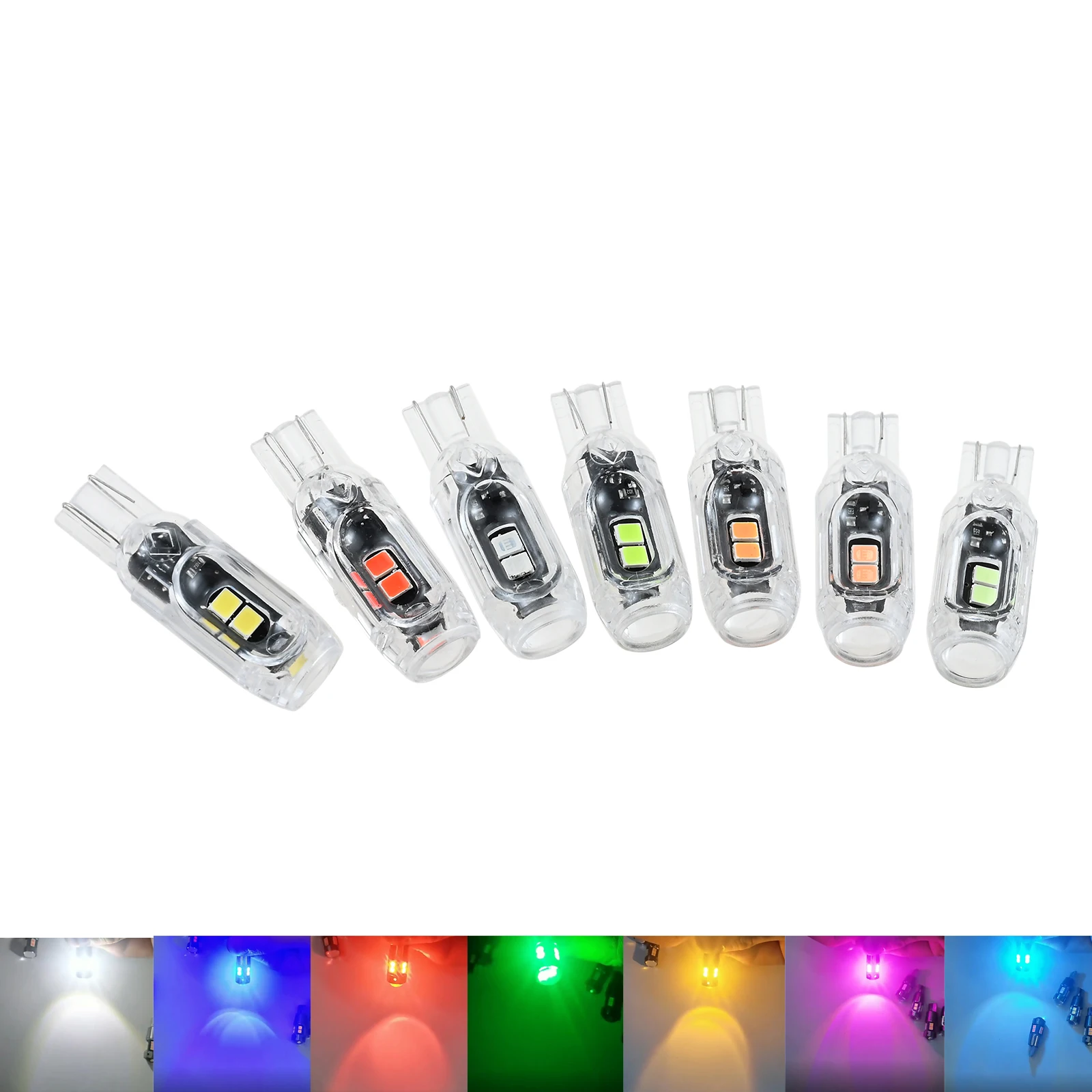2pcs Wide LED Bulbs Canbus T10 5W5 2835 3030 5smd Interior Luggage License Plate Dome Reading Clearance Lamp Flashing Tail Light