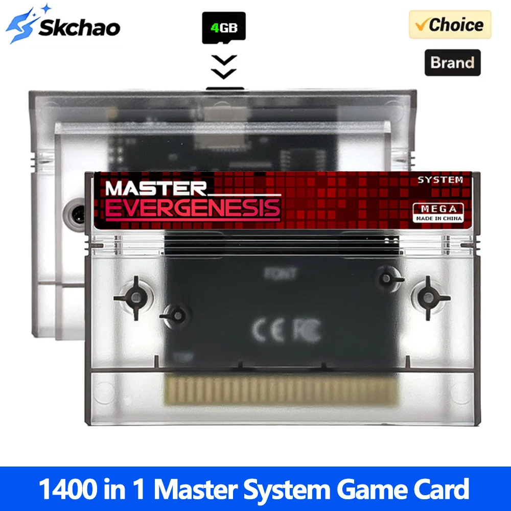 Cartucho de Juego 1400 en 1 para Master System con Tarjeta TF de 4G, Tarjeta de Juego ED MS para Consola de Videojuegos SEGA Master System I de EE. UU. y Europa