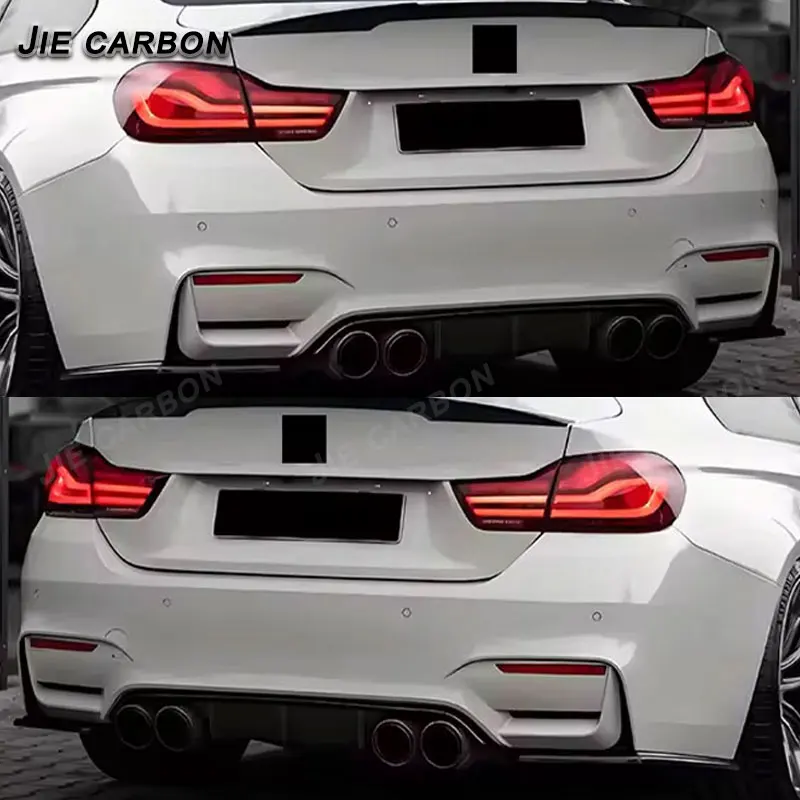 Real Carbon Fiber Rear Diffuser Bumper Lip Spoiler For BMW 3 4 Serises F80 M3 F82 F83 M4 2014- 2020 MP Style Rear Diffuser