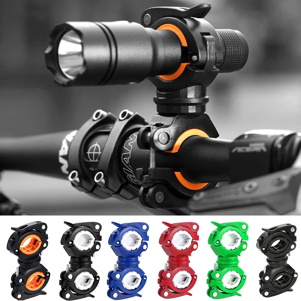 

360°Rotation Cycling Clip Clamp Flashlight Mount Holder Universal Bicycle Bike LED Light Flashlight Torch Mount Holder