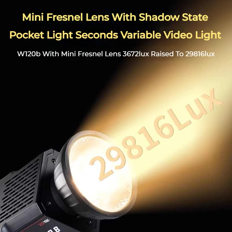 ZSYB YF-80 Fresnel Lens 9 Times Brighter Effect Fresnel Spotlight Attachment For S100 W120B CX100 60BII Gift Mini Adapter Ring
