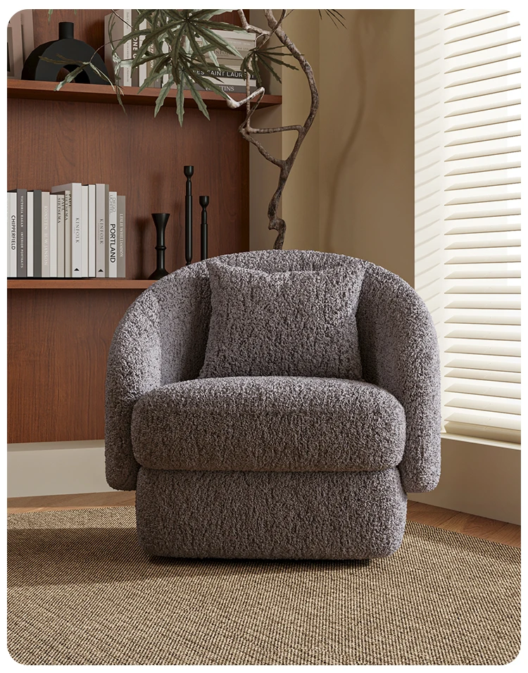 Cream antique solid wood teddy velvet designer leisure chair Internet celebrity bed and breakfast wine single sofa chair