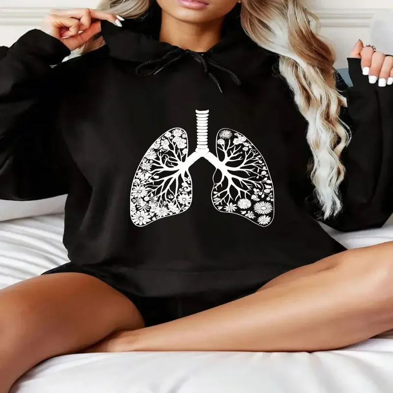 

Толстовка с капюшоном для повседневной носки, дизайн легкого дерева, уютный стильный пуловер, толстовка свободного покроя, с длинными рукавами, женская уличная одежда с геометрическим узором