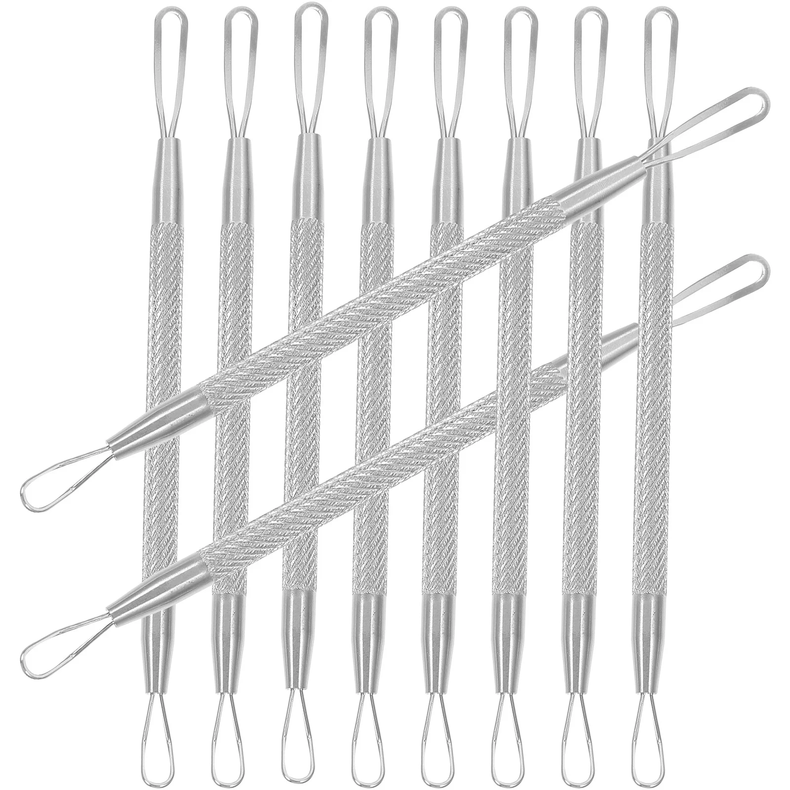 7 pçs removedores de cravo premium ferramentas de espinha de aço inoxidável para cuidados com a pele extração de cravos comedone de duas cabeças