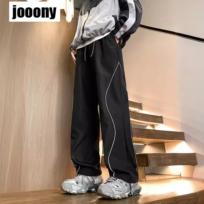 سراويل هاراجوكو لربيع وصيف 2024 سراويل رياضية كلاسيكية يومية جديدة ذات إحساس متقدم ملابس خروج هيبي واسعة الساق للركض تصميم حس #4