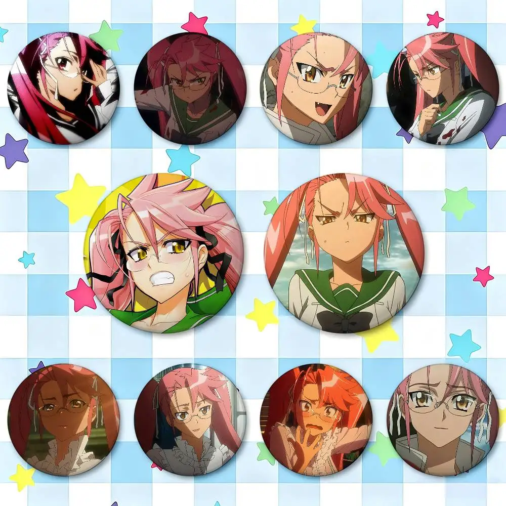 Saya Takagi Highschool Of The Dead Badges Button Round Creative Pin Brooch Badge Bag Decor Accessories Fans Collect