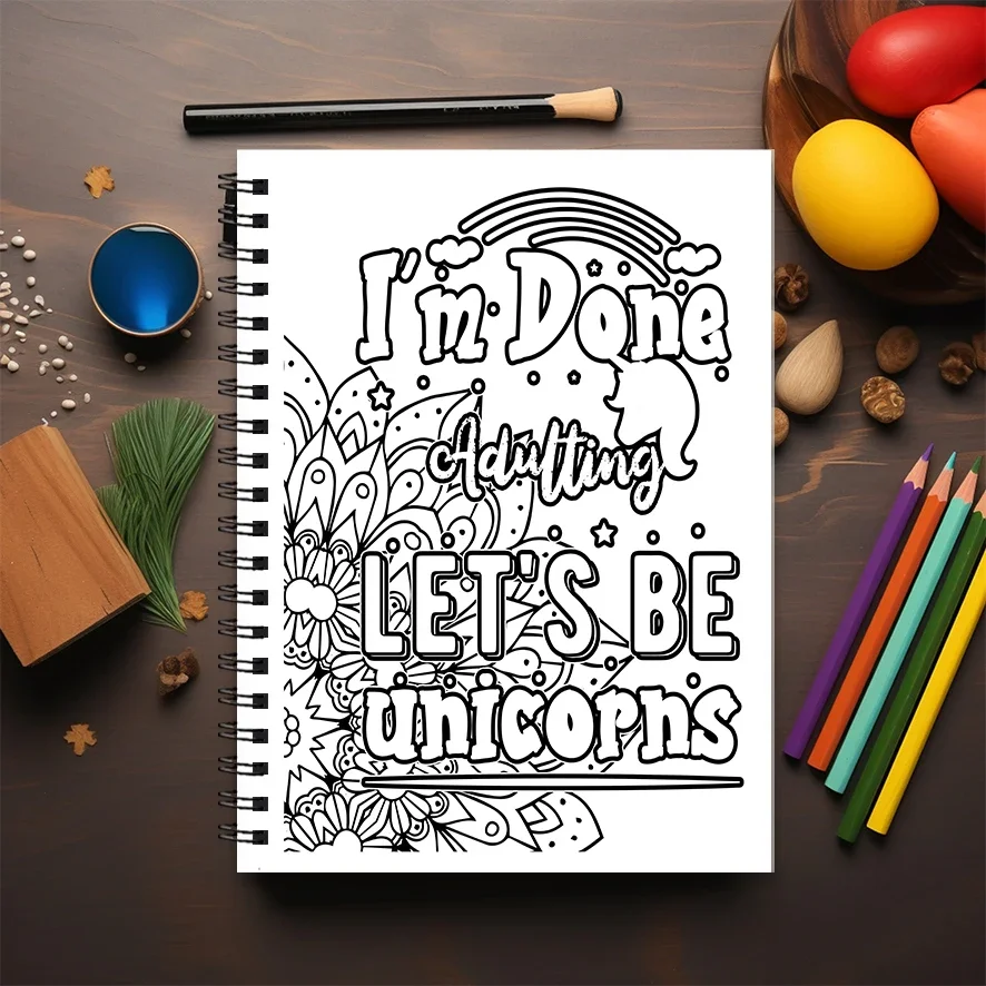 Adult Quotes Coloring Book - 8.3x 11.2 Inch 22 Page Coloring Book - Helps Reduce Stress and Ease Emotions