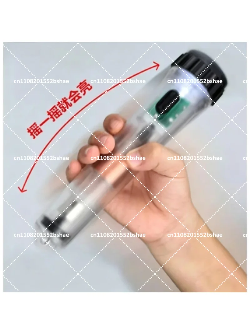 Emergency Hand Crank Flashlight Self Charging with Magnet No Battery Needed Transparent