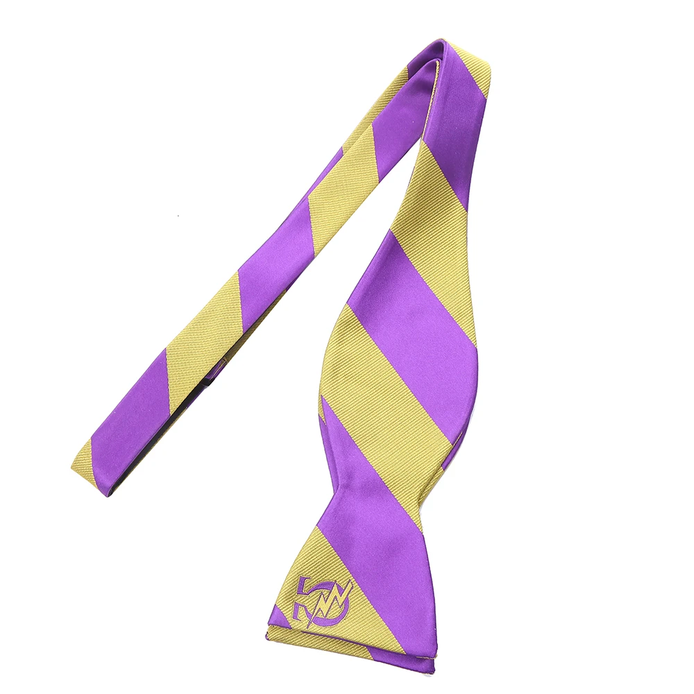 Drop Ship Fashion Purple Yellow Solid Color Fraternity Greek Letter Organization Club PHI PSI Neck Tie For Men