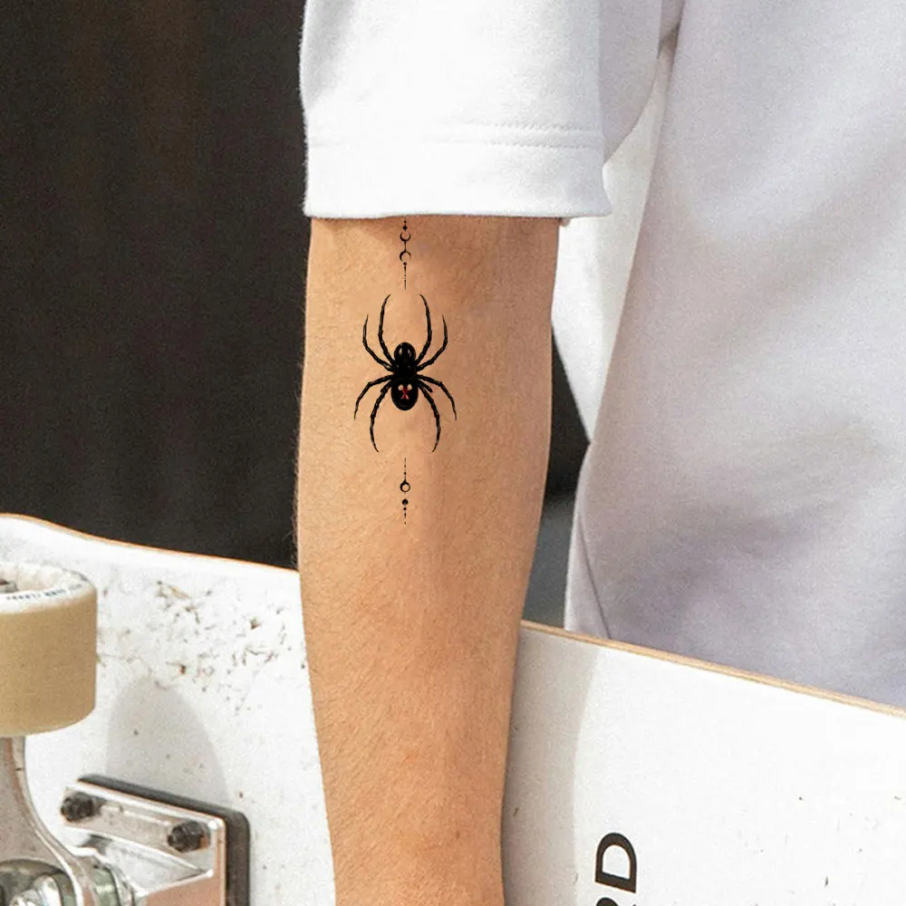 30pcs Waterproof Tattoo Stickers Snake Spider Moon Small Patterns Tattoos for Men And Women Hands And Bod Tattoo Stickers