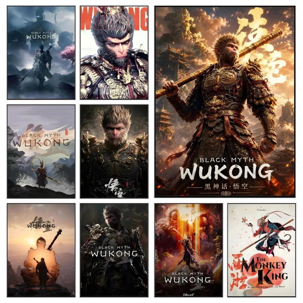 Action Game B-black Myth Wukong Poster Trendy Aesthetic Wall Decor for Dorm & Bedroom