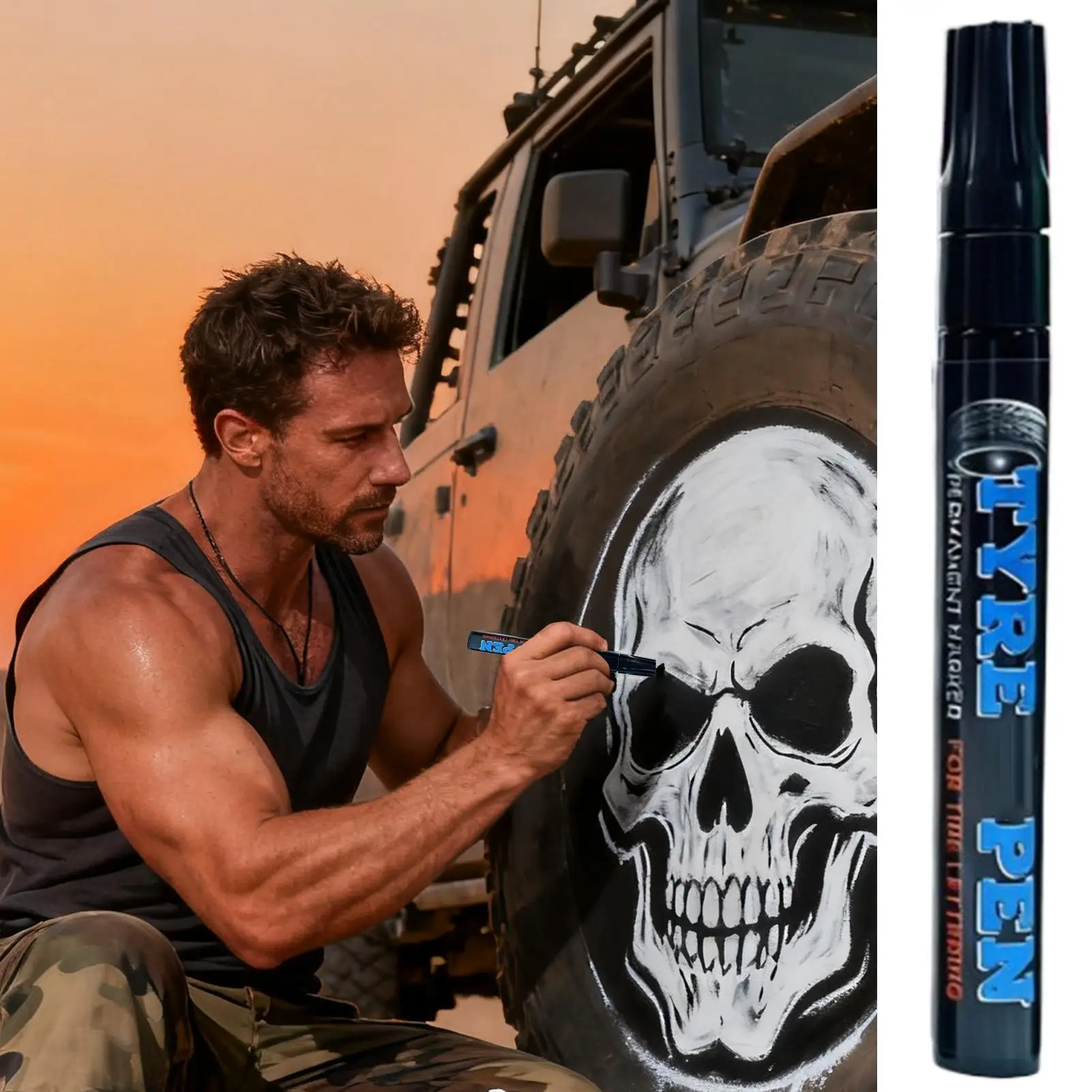 علامات الإطارات الدائمة مانعة لتسرب الماء وقابلة للمسح، قلم رسم عجلات السيارة، قلم طلاء للحروف للدراجات النارية #3