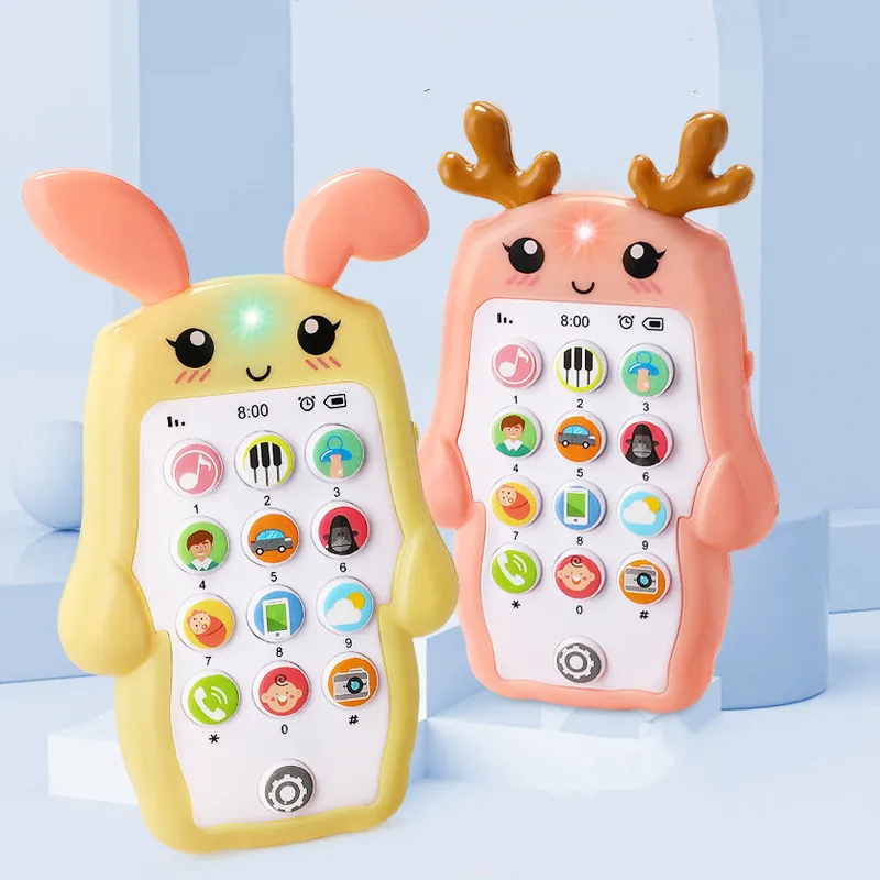 Baby Phone Toys Bilingual Telephone Teether Music Vocal Toy Early Educational Learning Machine Electronic Children Gift Kids Toy