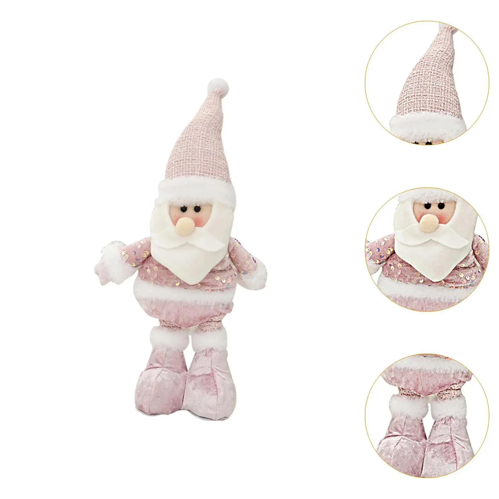 Świąteczna stojąca pluszowa lalka, wypchana lalka z chowanymi nogami Xmas figurka dla