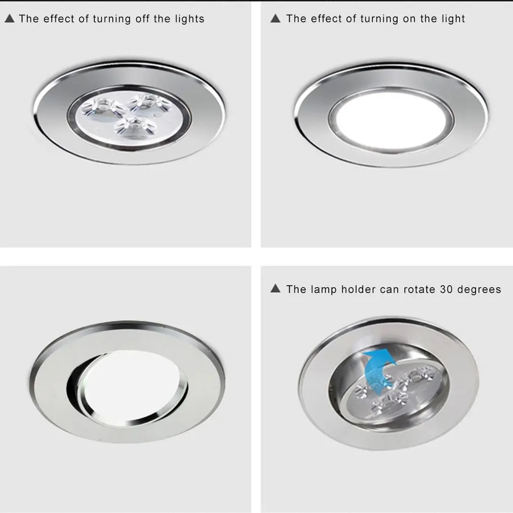 90mm Hole LED Downlight Spot Lights Warm Light LED Lamp 3W Ultra Bright Dimmable Recessed Down Spot Ceil With Driver Set