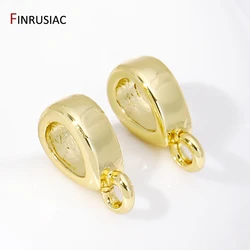 Wholesale 18K Gold Plated Brass Spacer Beads Oval Pendant Charms Connector Bail For DIY Jewelry Making Accessories