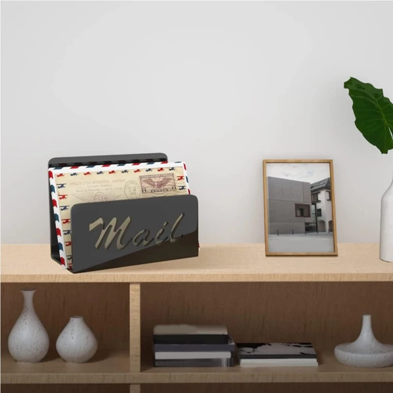 

A16R-Mail Organizer Countertop Mail Holder Acrylic Mail Sorter For Desk Envelope Holder Letter Organizer For Office School