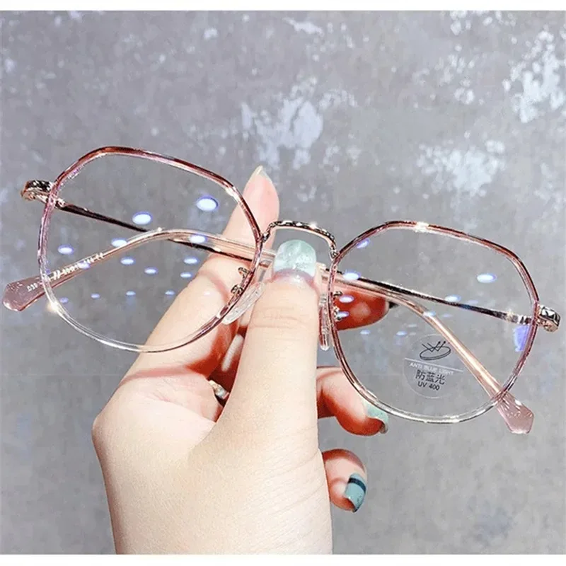 Finished Myopia Glasse Women with Minus Degree Round Nearsighted Eyewear Diopter  -0.5 -0.75 -1.25 -1.5  -2.0 -2.5 -3.0 To -6