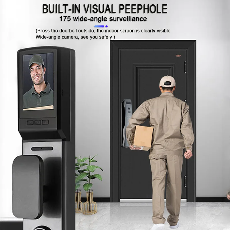 Usmart Go 3D Face Smart Door Lock Security Face & Camera Monitor Intelligent Fingerprint Password Electronic Key IC Unlock