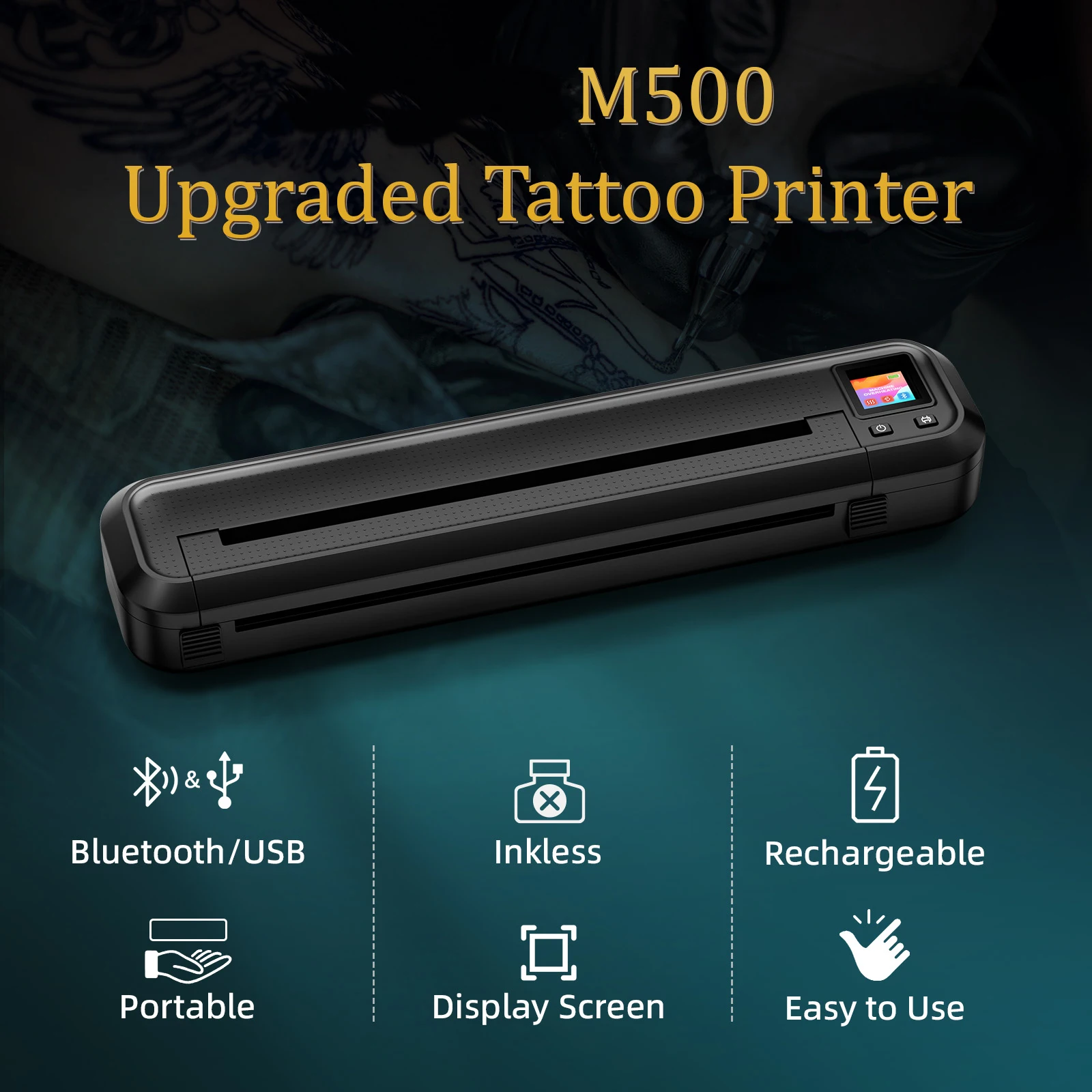 

Professional Inkless A4 Thermal Stencil Printer with Screen Portable Thermal Printer for Tattoo Artists Beginners