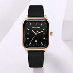 Ladies Quartz Watch Elegant Rectangle Dial Women's Quartz Watch with Silicone Strap Casual Fashion Wristwatch for Ladies Girls