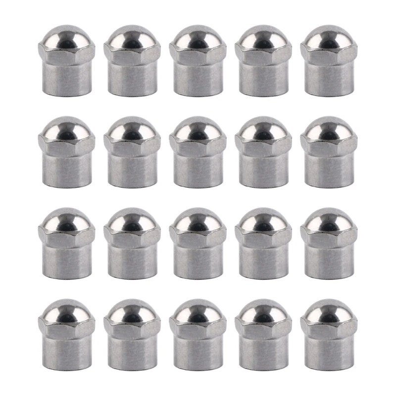 20/50pcs Car Tire Valve Caps Round Head Chrome Plating Dust Proof Covers Cars Motorcycles Bike Tyre Styling Valve Cap Decoration