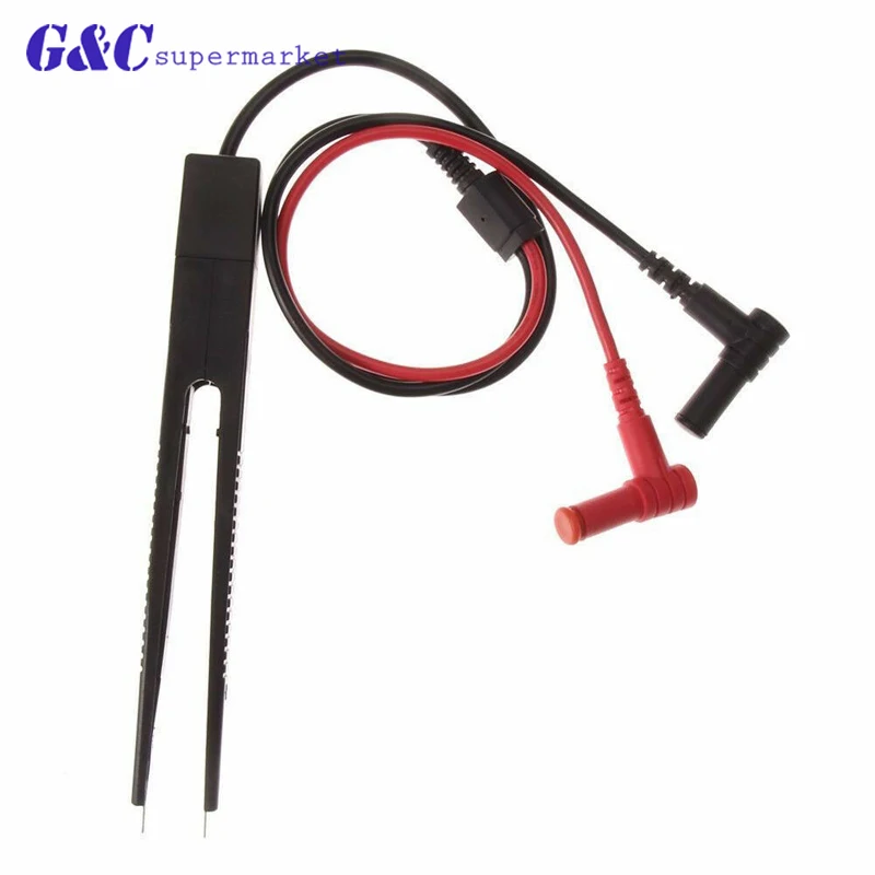 SMD SMT Test Leads Chip Component LCR Testing Tool Multimeter Tester Clip Meter Pen Lead Probe Tweezers Capacitor