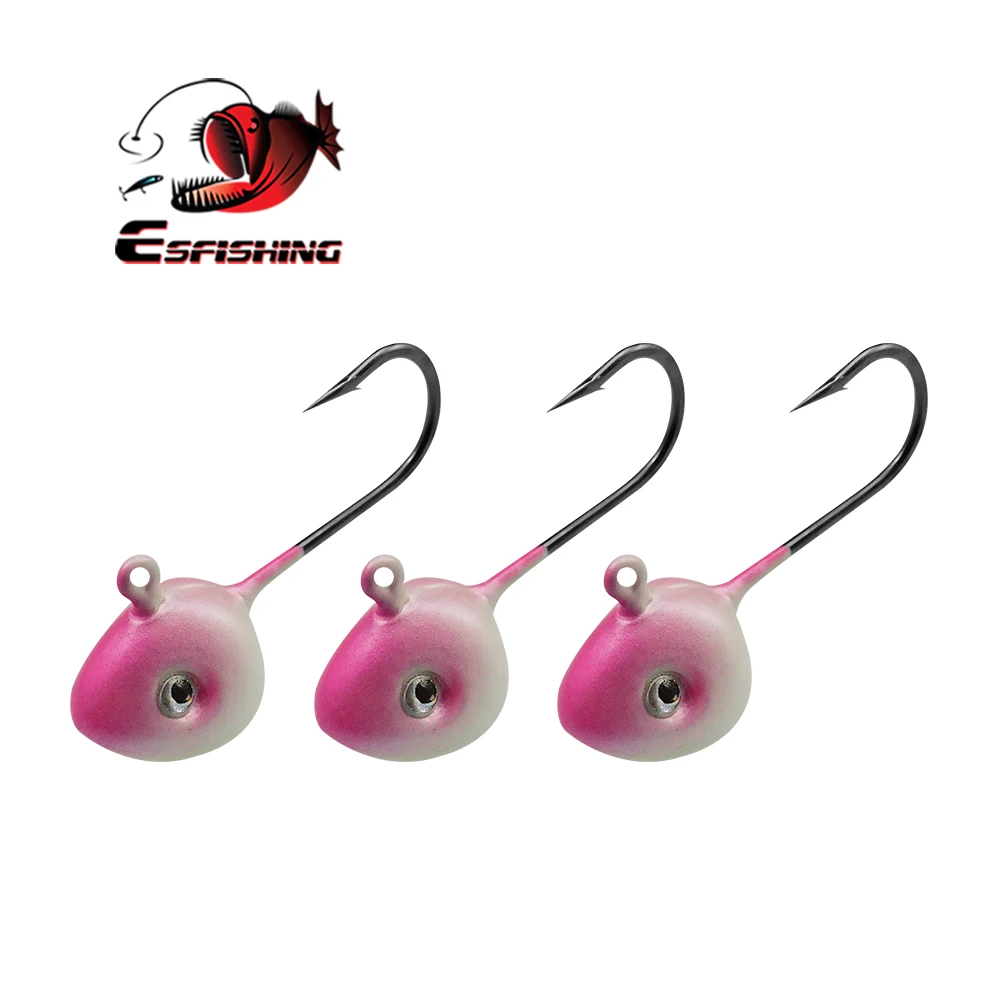 

ESFISHING Fishing hook 10pcs Jig Head Eye Hook fishing tackle For Soft Lure Worm Hooks