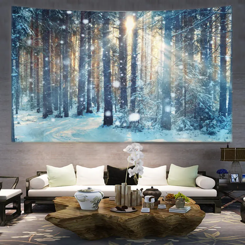 Snow Mountain Room Wall Art Home House Hogar Bedroom Masion Jardim Aesthetic Decor For 2023 Tapiz Y2k Arazzi Hanging