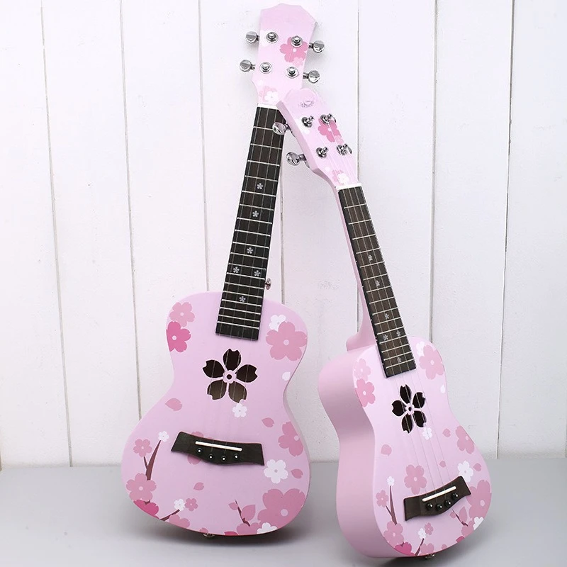 Ukulele beginner student pink children small guitar ukulele ukulele musical instrument cherry blossom