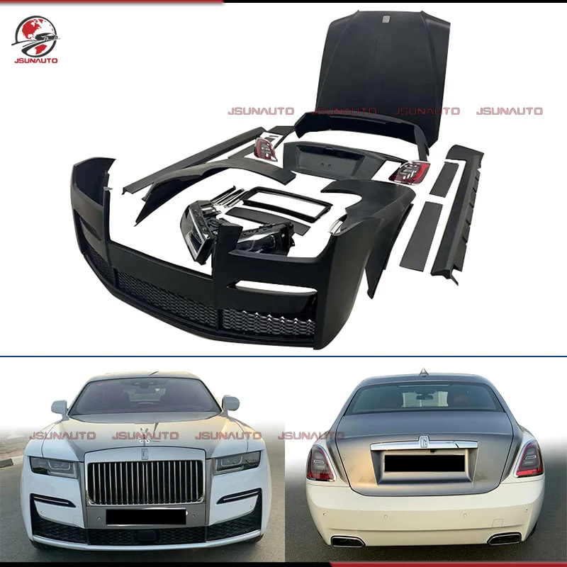 Exterior Upgrade Body Kit For Rolls Roy Ghost Upgrade 2021 Front Bumper Side Skirts Old to New Accessor For RR Ghost Engine Hood