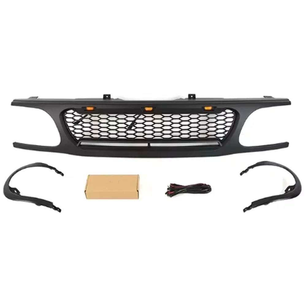 Grill with LED lights Front bumper modification grille strip light Fit for FORD EXPLORER 1995-2001 1996 1997 1998 1999 2000