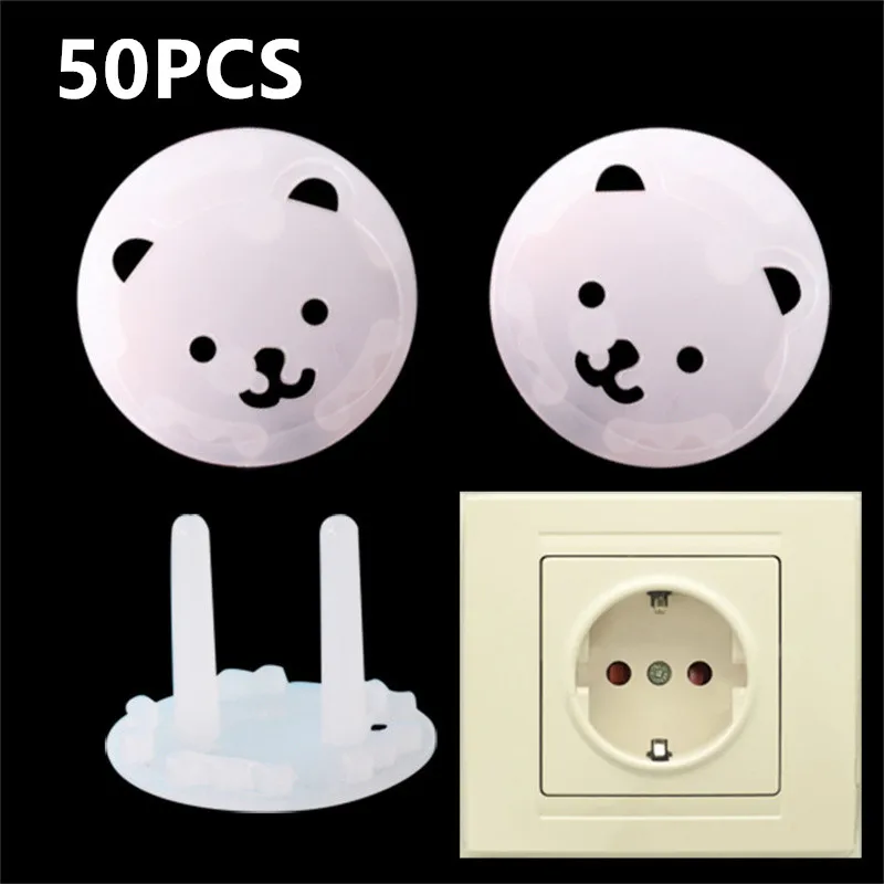10/20/50PCS Baby Safety Child Electric Socket Outlet Plug Protection Security Two Phase Safe Lock Cover Kids Sockets